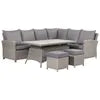 Barbados Slate Grey Outdoor Corner Seating Set Long Left with Ceramic Top