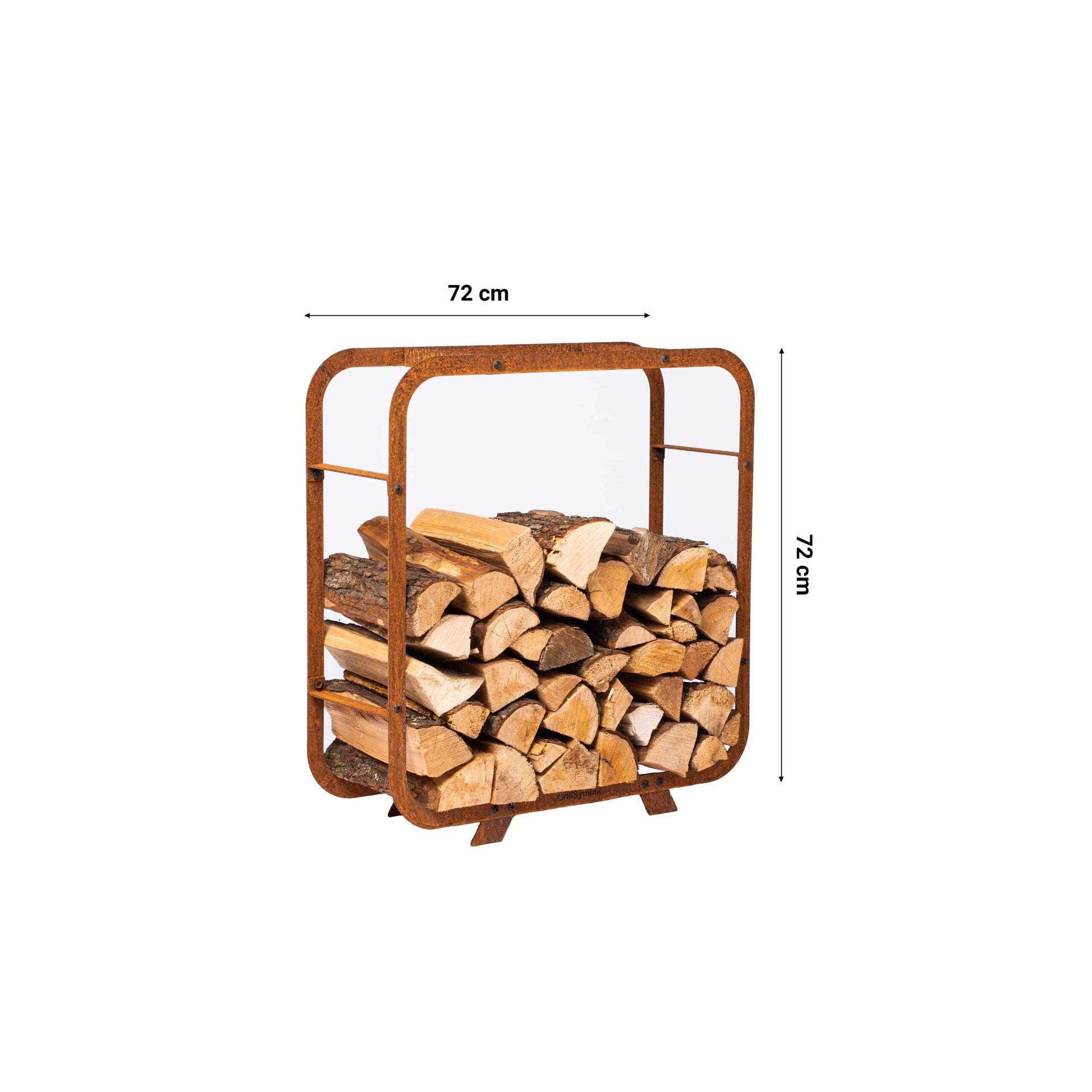 Grill Symbol -  Corten Steel Firewood Rack Ake 72*72 cm - Timeout Gardens