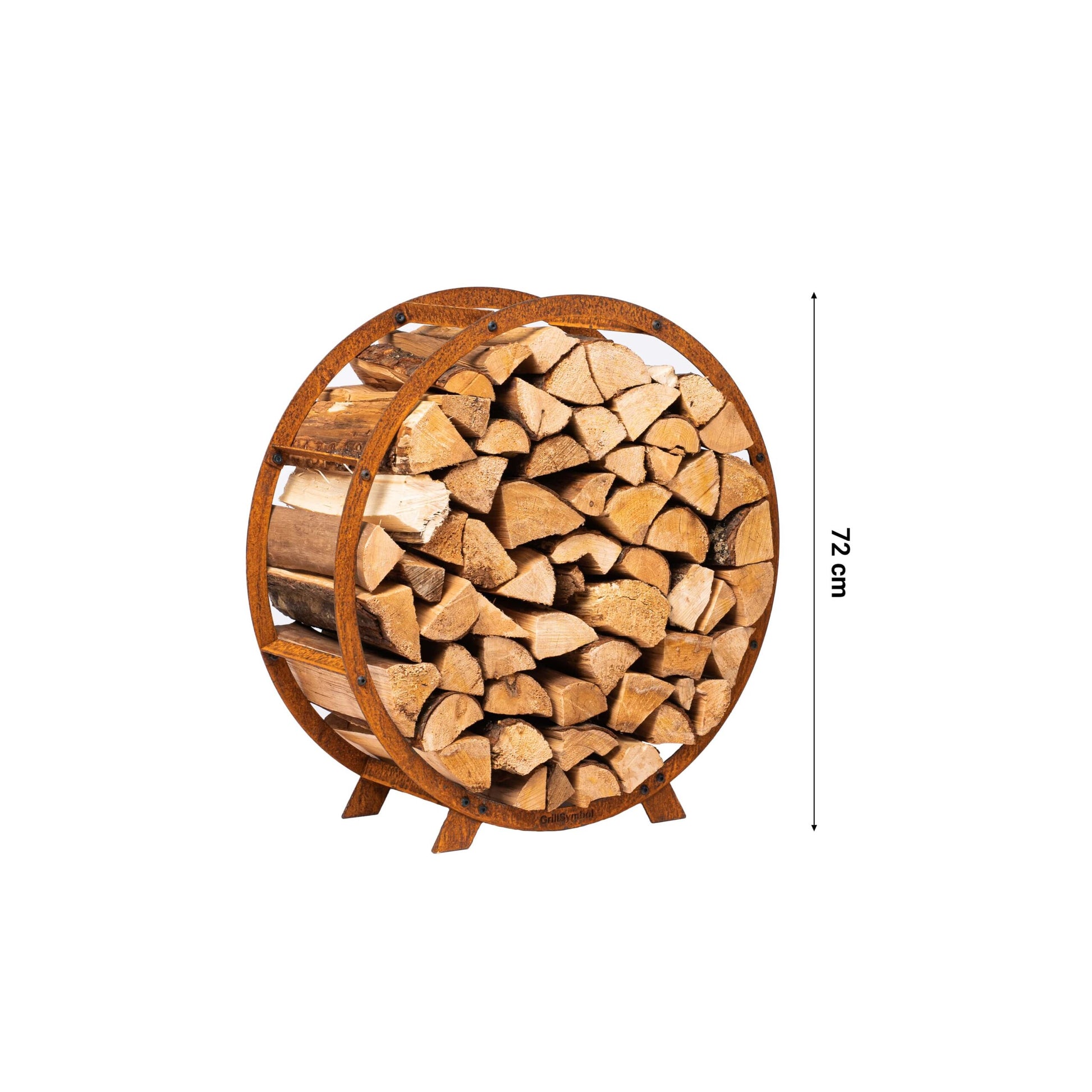 Grill Symbol - Corten Steel Firewood Rack Bern, ø 72 cm - Timeout Gardens
