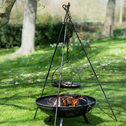 Firepits Uk - Tripod Cooking Rack Long Leg With Grill - Timeout Gardens