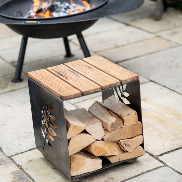 Firepits Uk - Log Store Seat Ash - Timeout Gardens