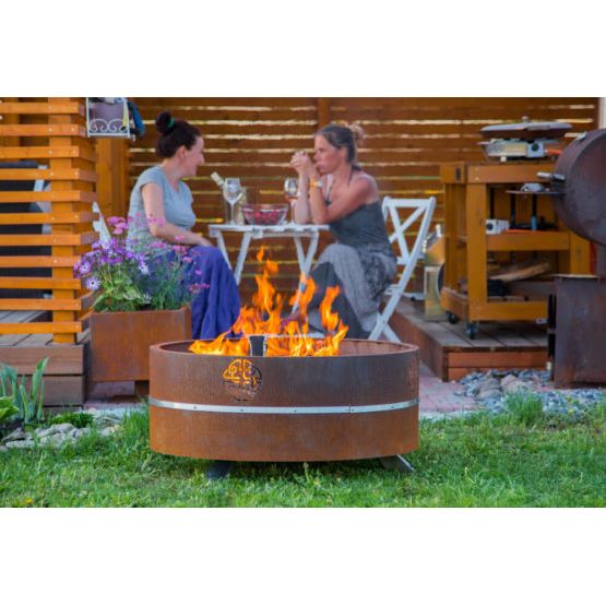 Grill Symbol - Corten Steel Fire Pit Lucas, ø 95 cm - Timeout Gardens