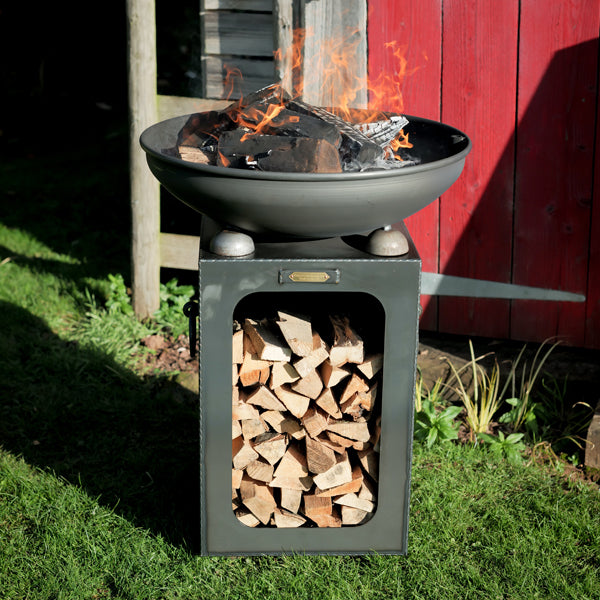 Firepits Uk - Fire Bowl with Log Store - Timeout Gardens