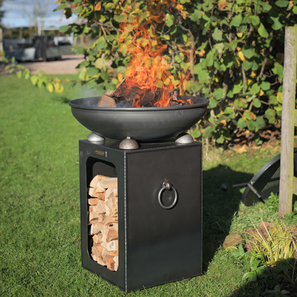 Firepits Uk - Fire Bowl with Log Store - Timeout Gardens