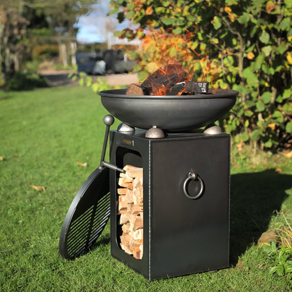 Firepits Uk - Fire Bowl with Log Store - Timeout Gardens