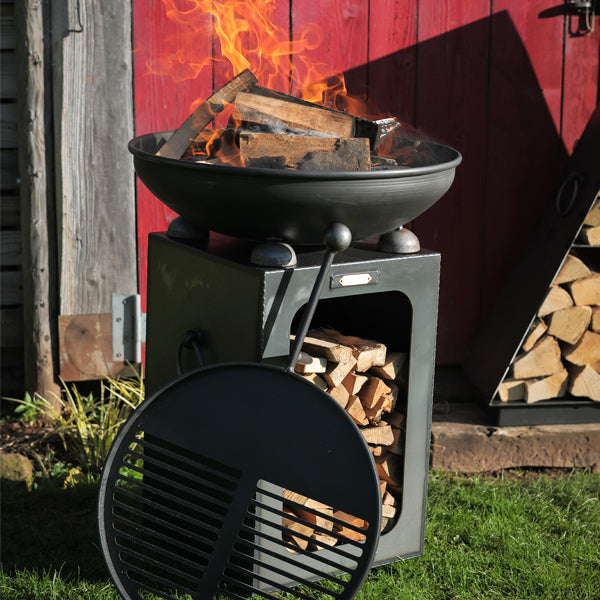 Firepits Uk - Fire Bowl with Log Store - Timeout Gardens