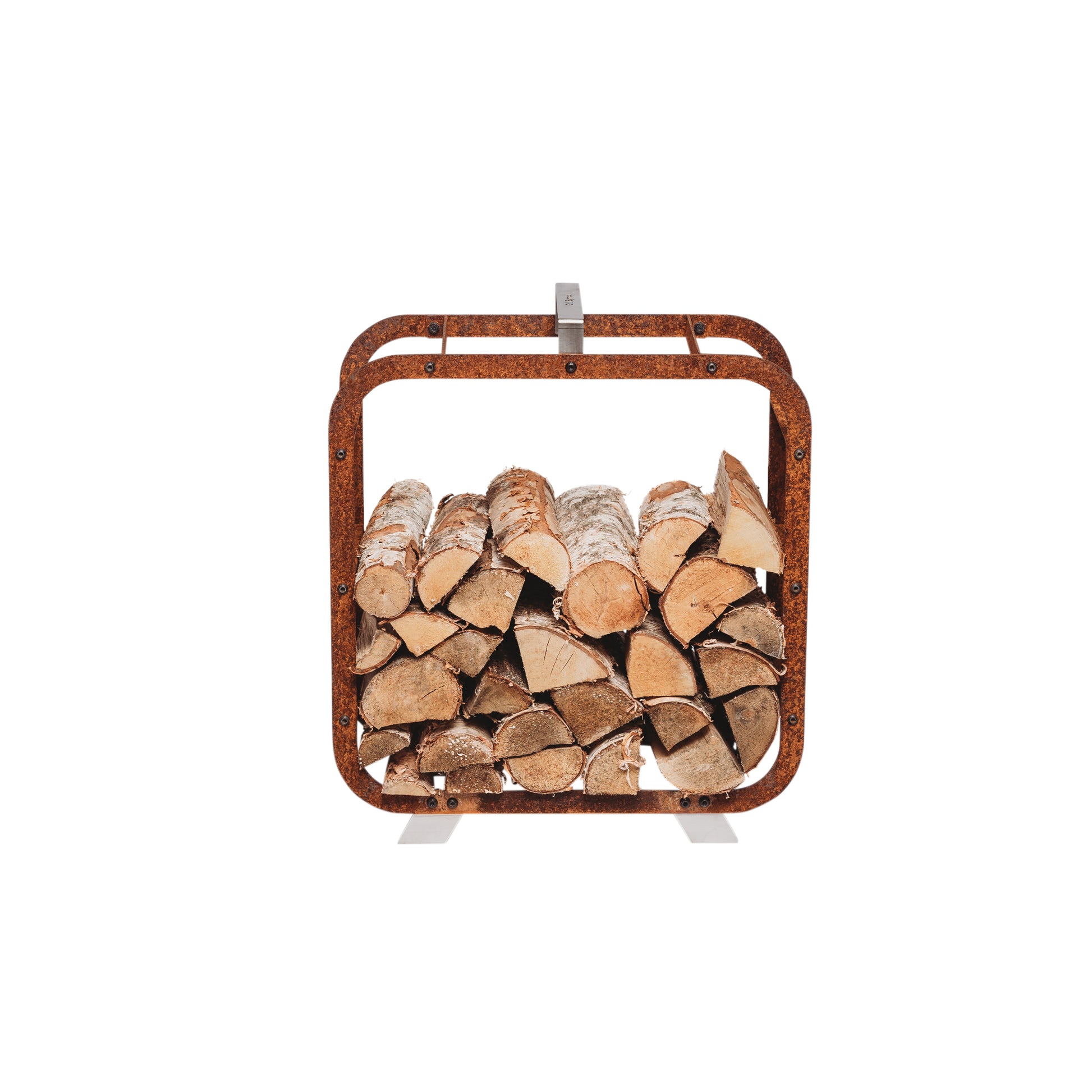 Grill Symbol - Corten Steel Firewood Basket Leo 58*58 cm - Timeout Gardens