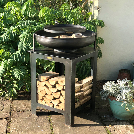 Firepits Uk - Modular Kitchen Fire Bowl with Log Store - Timeout Gardens