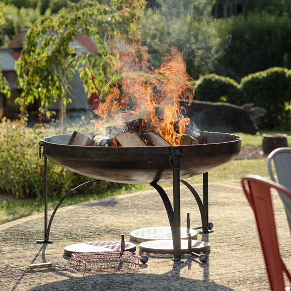 Firepits Uk - Plain Jane 120 Fire Pit with Four Swing Arm BBQ Racks £ - Timeout Gardens