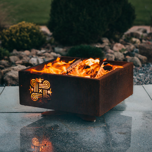 Grill Symbol - Corten Steel Fire Pit Piazza - Timeout Gardens