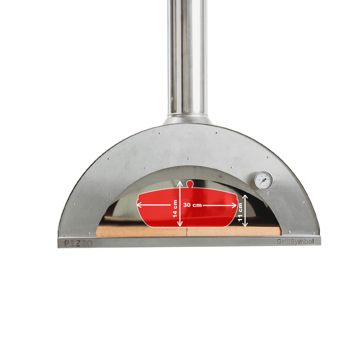 Grill Symbol - stainless steel Wood Fired Pizza Oven Pizzo-inox - Timeout Gardens