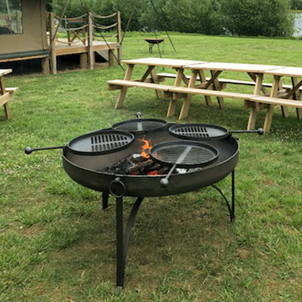 Firepits Uk - Plain Jane 120 Fire Pit with Four Swing Arm BBQ Racks £ - Timeout Gardens