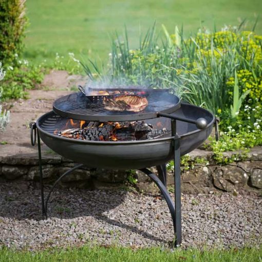 Firepits Uk - Plain Jane with Swing Arm BBQ Rack Fire Pit Collection - Timeout Gardens