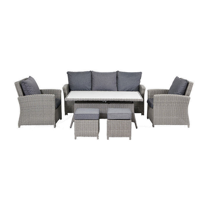 Barbados Slate Grey Outdoor 3 Seater Seating Set with Ceramic Top