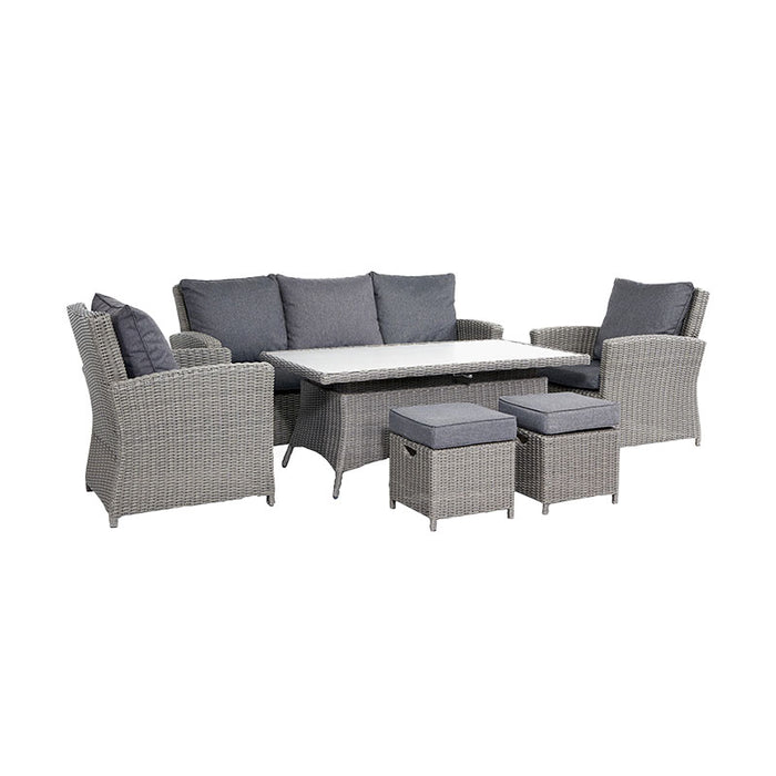 Barbados Slate Grey Outdoor 3 Seater Seating Set with Ceramic Top