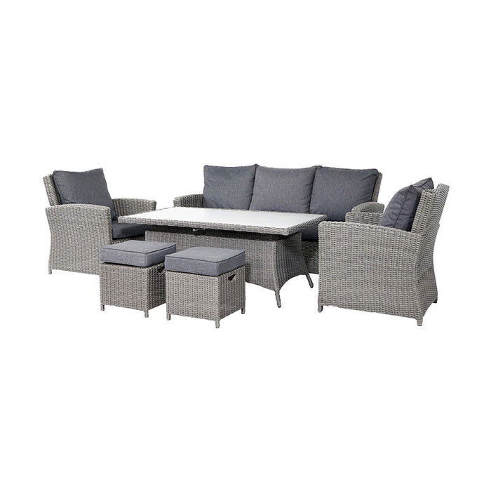 Barbados Slate Grey Outdoor 3 Seater Seating Set with Ceramic Top