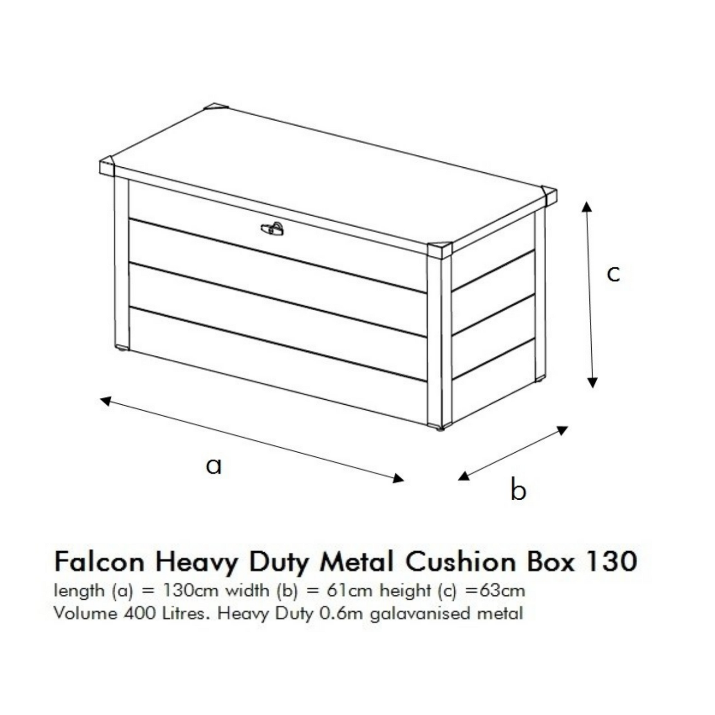 Falcon 500L Heavy Duty Garden Storage Box