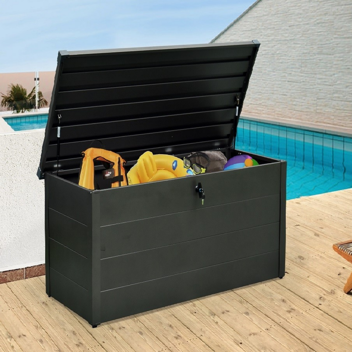 Large Black Plastic storage box