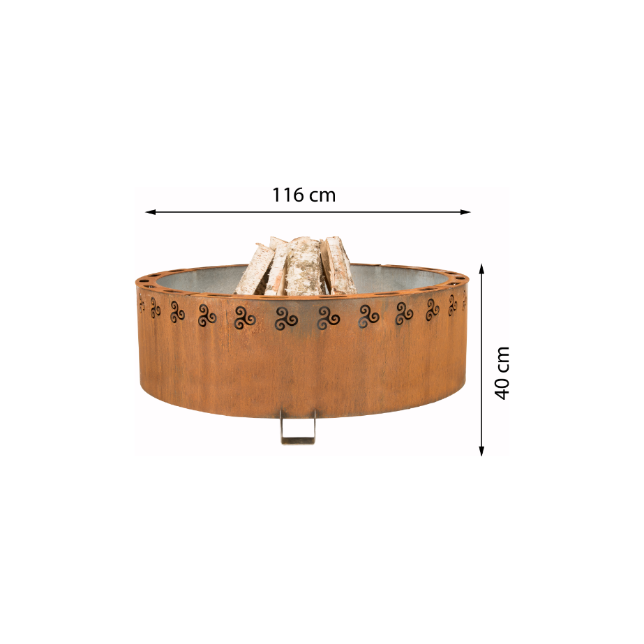 Grill Symbol - Corten Steel Fire Pit Legend, ø 116 cm - Timeout Gardens